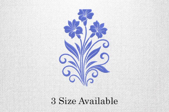 Blue Floral Swirl Embroidery Design Review