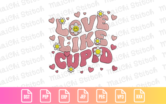 Cute Cupid Daisy Retro Valentine