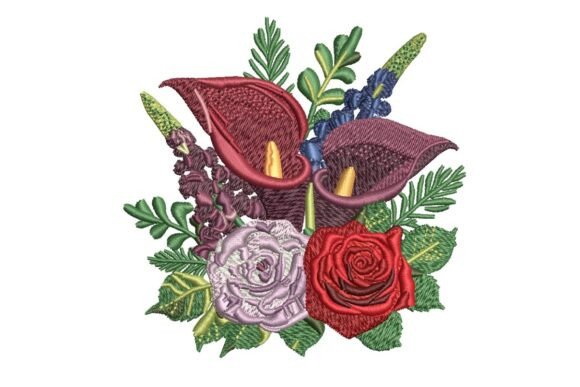 Dark Red Floral Bouquet Embroidery Review