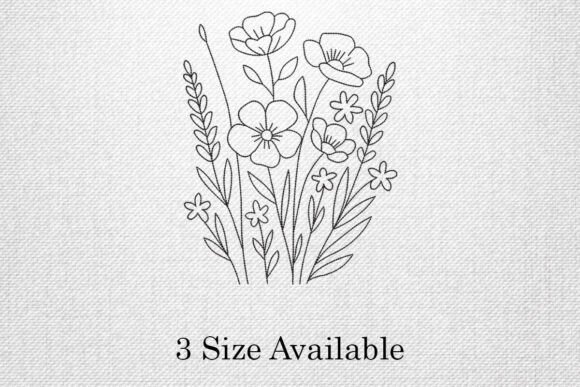 Floral Outline: A Versatile Embroidery Design for Etsy and Small Shops