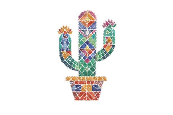 Mosaic Cactus Embroidery Design Review