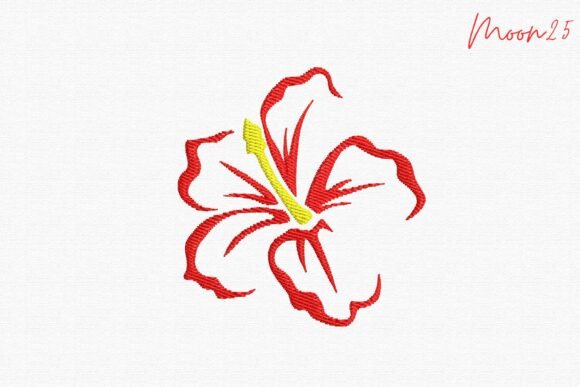 Outline Hibiscus Flower