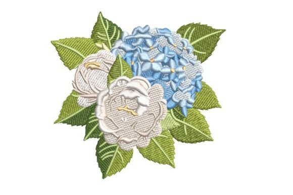 White and Blue Bouquet Embroidery Design Review